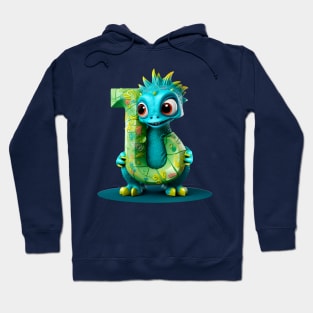 Cute Monster for Kids Alphabet Letter J Funny Back to School Hoodie